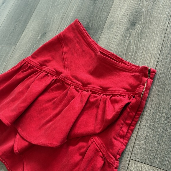 MOTHER The Minx Mini Denim Skirt In Red Ribbon Size 29 - Picture 10 of 14